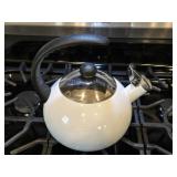 Farberware Luna Tea Kettle in White, Featuring a