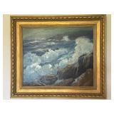 Signed Tad Call Coastal Seascape Painting