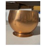 Mid Century Modern 6' Solid Copper Footed Bowl