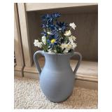 Ceramic Flower Base With Faux Flowers