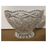 VTG 4' German Hand Gray Cut Etched Lead Crystal