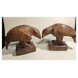 Pair of Hand Carved Eagles/Hawks (possibly