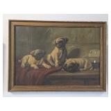 19th-century Oil on canvas Painting Titled 'For