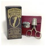 J&P Mending Floss (incomplete), Burgundy Needle