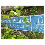 Village baskets & antiques wooden outdoor sign