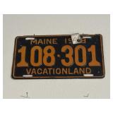 1948 Maine passenger license plate featuring an