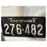 Vtg license plate from Montevideo, Uruguay