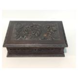 Antique German Black Forest Carved Wood Box