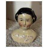 Antique Victorian Flat Top Paper Mache Bust