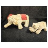 Small Stuffed Elephant & Rhino