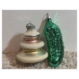 (1) 1950s Shiny Brite Glass Ornament & (1) Glass