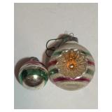 (2) 1950s Shiny Brite Glass Christmas Ornaments
