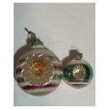 (2) 1950s Shiny Brite Glass Christmas Ornaments