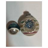 (2) 1950s Shiny Brite Glass Christmas Ornaments