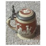 Antique Villeroy & Boch Mettlach Lidded Beer