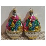(2) VTG Shiny Fruit Basket Bowl Christmas