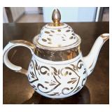 1950s Arthur Wood Teapot in a Gold and White