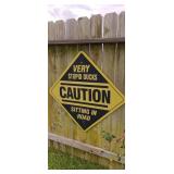 Caution Very Stupid Ducks Outdoor Wooden Sign