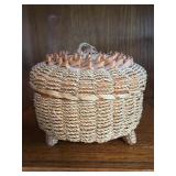 1920s-40s Wabanaki Footed Sewing Basket with