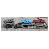VTG Double Deck Metal Toy Car Carrier Trailer