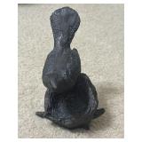 Bronze Metal Casting of Bird Protecting Nest.