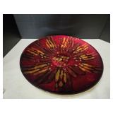 15.5" Vibrant Art Glass Decorative Plate