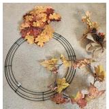 Fall Wreath Form & Artificial Leaves