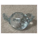 Clear Glass Bird  Figurine Tea Light Candle