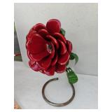 Metal Rose Yard Decor 15"