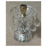 Cut Crystal and Brass Accent Candlestick 6.5"