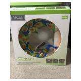 NIB Living Solutions Glass Peacock Birdbath