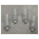 (4) Home Interiors Votive Cup Clear Glass