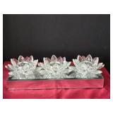 13.75" Triple Lotus Centerpiece Tea Lite Holder