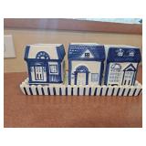 Ceramic House 3pc Tea Accessory Set or Planters