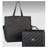 Black Diamond-quilted Joy Mangano Big Shopper
