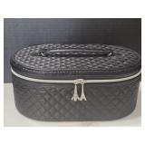 Vtg Lancï¿½me Quilted Black Cosmetics Train