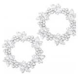 (2) August & Leo 7" Jeweled Wreath Candle Ring