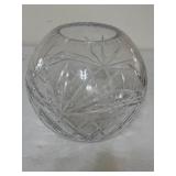 Vintage Crystal Rose Bowl 7"