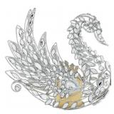August & leo 9" Jeweled Glitter Swan Dï¿½cor with