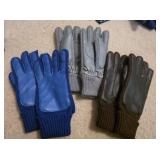 (3) Prs Winter Gloves w/Leather Trimmed