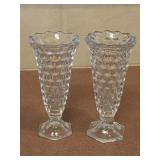 (2) VTG Fostoria Flower Vase  American Elegant