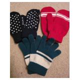 (3) Prs Winter Gloves and Mittens w/Striped & Star