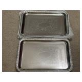 (8) Silver Serving Plate Rectangle Tray Dish