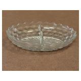 Fostoria American Serving Dish Bowl Divided Clear
