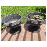(2)Plastic Pedestal Planters 16" Tall