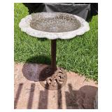 Metal Bird Bath 28 Tall x 19 Diameter