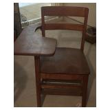 17"x24"x32.5" VTG Wooden School Desk Chair W/a