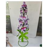 Metal Purple Flower Yard Decor 29"