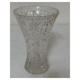 Lead Crystal Vase Large Heavy 8" Tall Flared