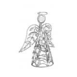 August & Leo 13" Silver Rhinestone Angel